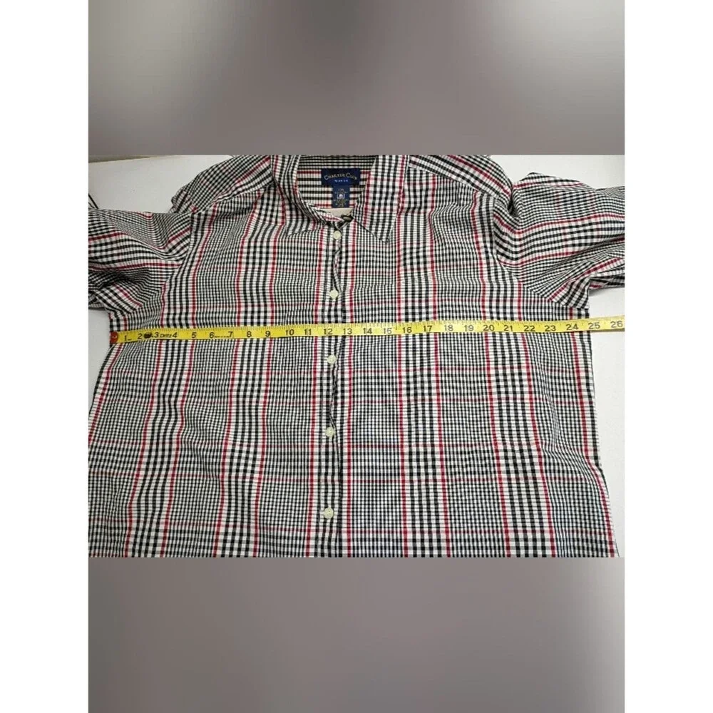 Vtg. Charter Club Wool Blend Vest & Matching Shirt Women Sz XL Plaid